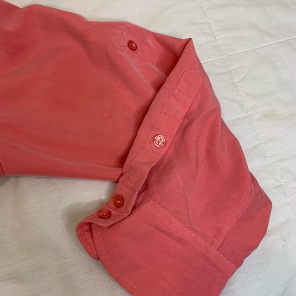 BEAUTIFUL SoftSurroundings Pink salmon Button Up LONG sleeve Dress Size PL - Picture 6 of 12